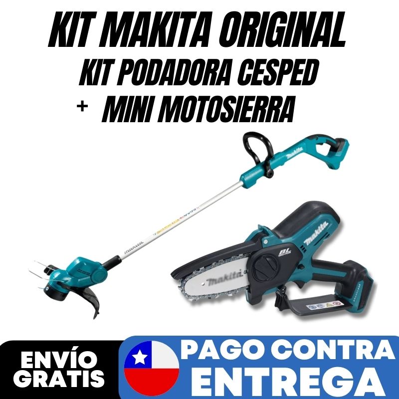 KIT MAKITA PODADORA CESPED + MINI MOTOSIERRA + 2 BATERIAS - CIERRE DE LA TIENDA - ENVÍO GRATIS